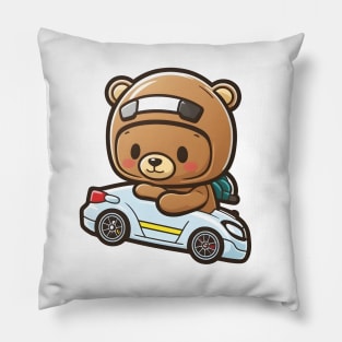 Cute Bear Driving Car Pillow