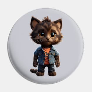 The cutest tortoiseshell kitten in jeans outfit Pin