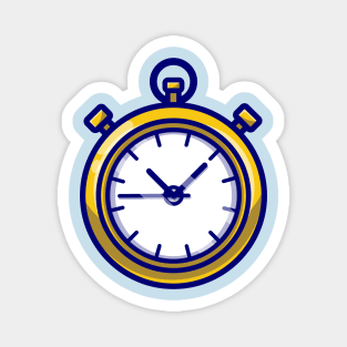 Stopwatch Timer Cartoon Illustration Magnet