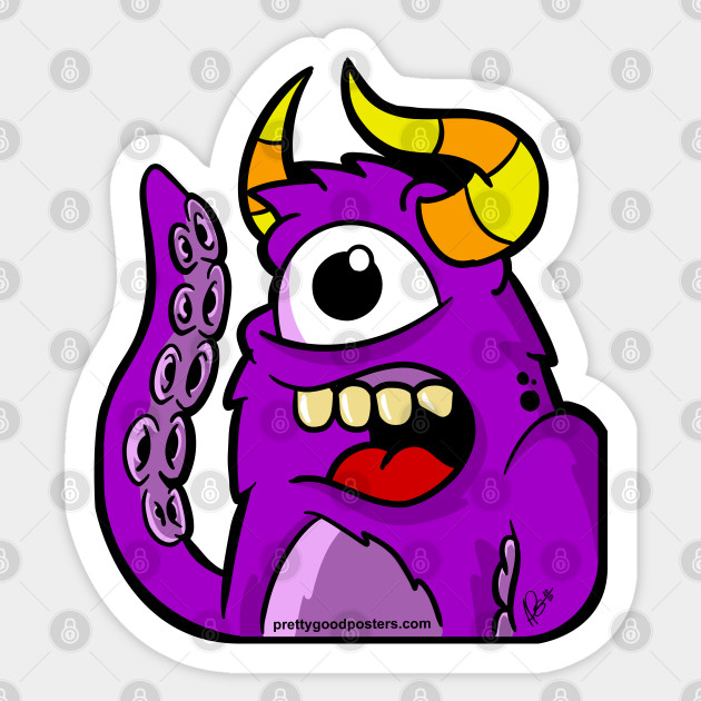 Purple Monster - Monster - Sticker