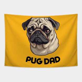 Pug Dad Funny Gift Dog Breed Pet Lover Puppy Tapestry