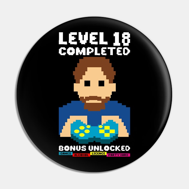 Gamer 18 birthday retro gaming gamer gift Pin by QQdesigns