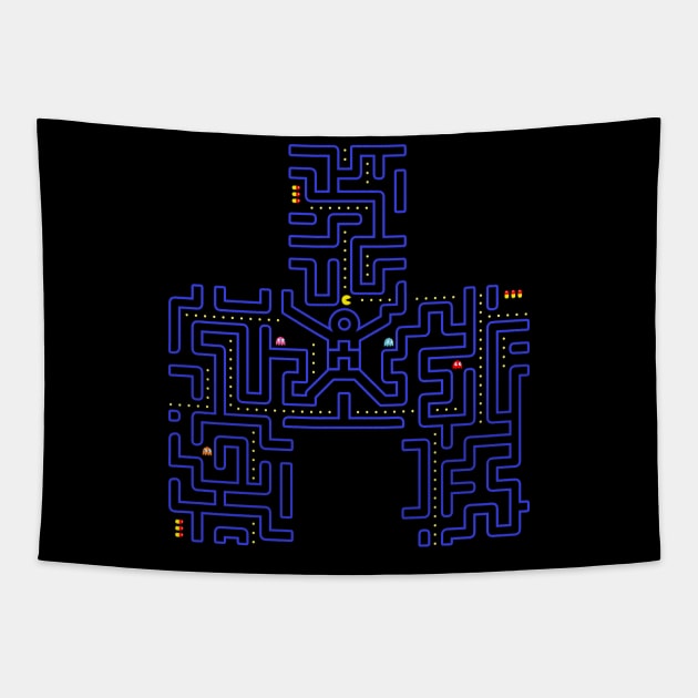 Bandersnatch Pacman Maze WW Tapestry by zerobriant