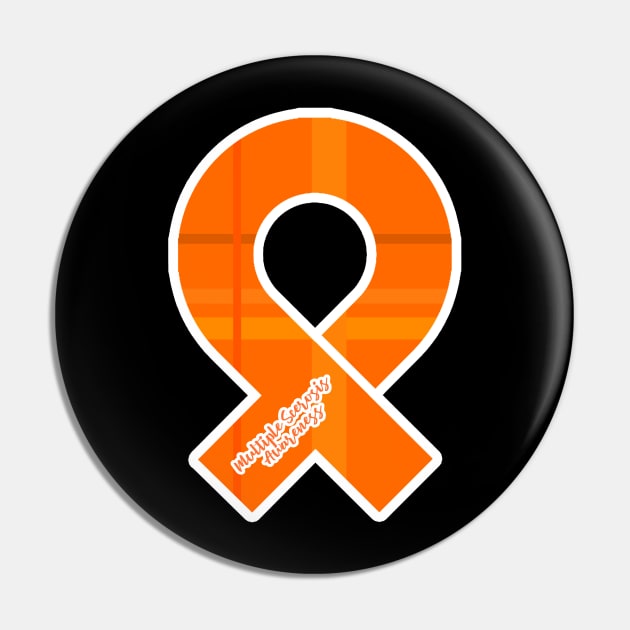 Multiple Sclerosis Awareness Ribbon Pin by Prints with Meaning