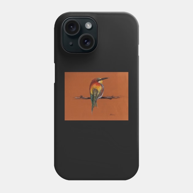 Wild - Original pastel/colored pencil drawing of a colorful wild bird Phone Case by tranquilwaters