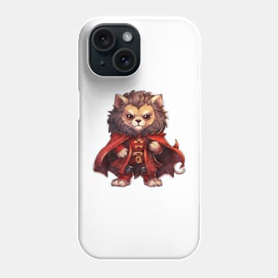 Cartoon African Lion in Dracula Costume Phone Case