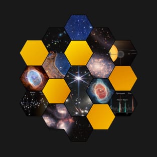 JWST James Webb Space Telescope Hexagonal Images Mosaic T-Shirt