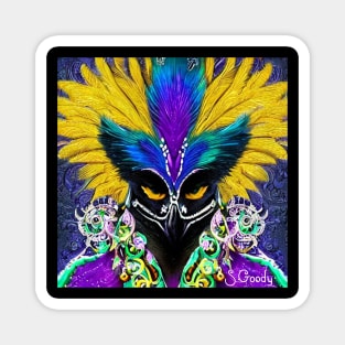 Mardi Gras raven 2023 Magnet