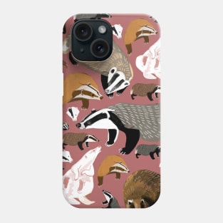 Badgers pattern in pink Phone Case