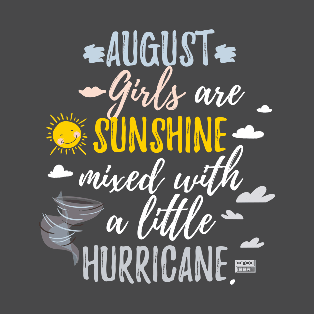 AUGUST Girls Sunshine and Hurricane Birth Month by porcodiseno