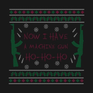 ho ho ho Machine Gun Ugly Sweater T-Shirt