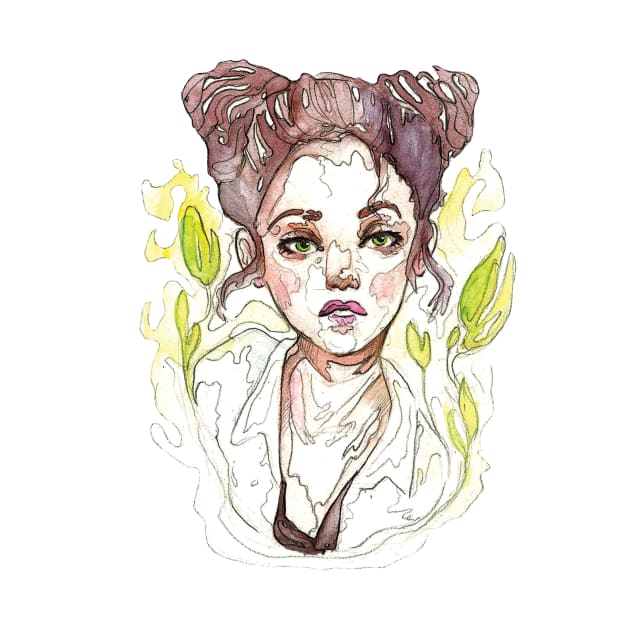 Girl watercolor by Liazariaa