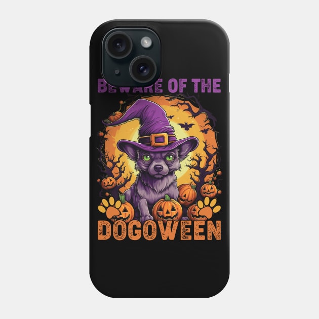 Beware the Dogoween Witch Pup! Phone Case by Rosemat