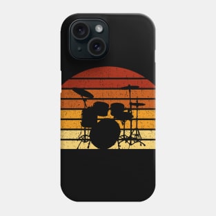 Vintage Sunset Drumming Gift For Drummers And Percussionists Phone Case