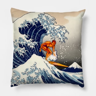 Great wave Surfer Pillow