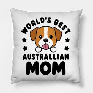 Mini Australian Shepherd Gifts World's Best Aussie Mom Pillow