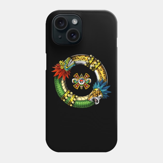 Aztec Quetzalcoatl Jaguar Phone Case by underheaven