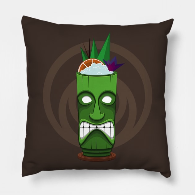 The "Painkiller"  tiki cocktail Pillow by MrGreen34