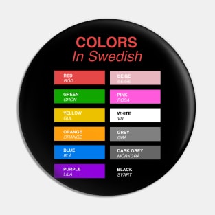 Swedish Colors - Colors in Swedish Pin