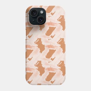 Beige intricate fragments on a brown surface. Phone Case