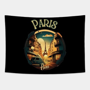 Paris France Travel Street Art - Retro Vintage Tapestry