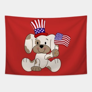 Yankee Doodle Puppy Tapestry