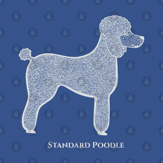 Standard Poodle - hand drawn dog design with name by Green Paladin