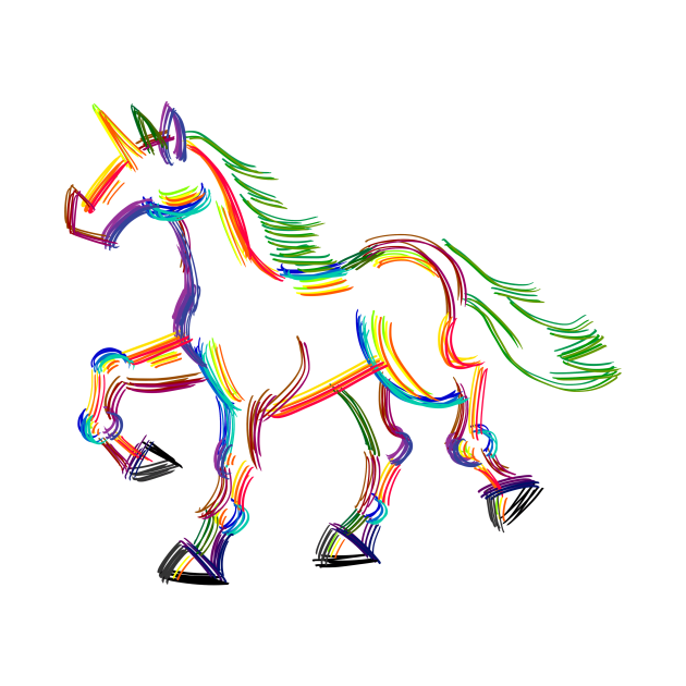 Colored Lines Unicorn by Thatssounicorny