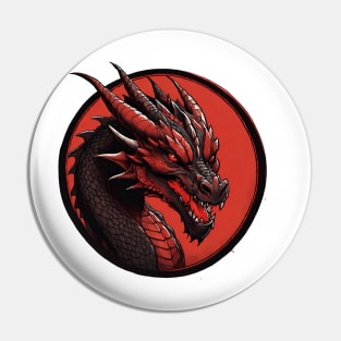 head of red dragons Pin