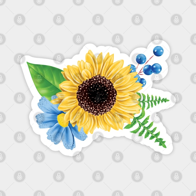 Sunflower Watercolor Magnet by FruttiColors