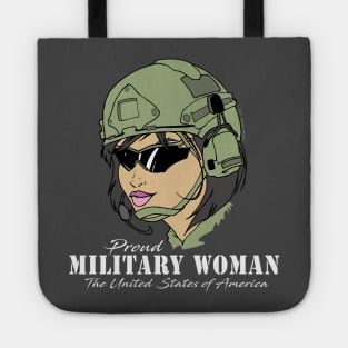 Proud Military Woman V3  (dark tees) Tote