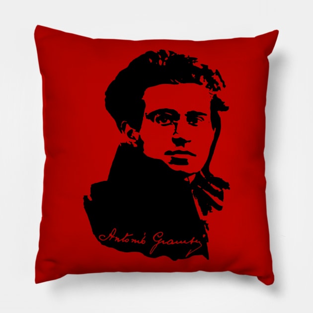 Antonio Gramsci - Socialist, Marxist, Leftist Pillow by SpaceDogLaika