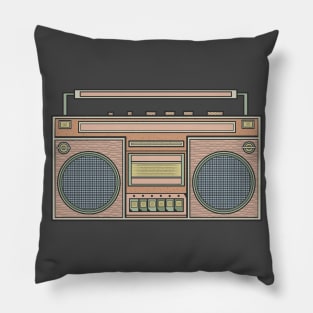 Brown Vintage Boombox Pillow