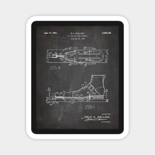 Ski Boots Patent - Snow Skier Skiing Lodge Art - Black Chalkboard Magnet