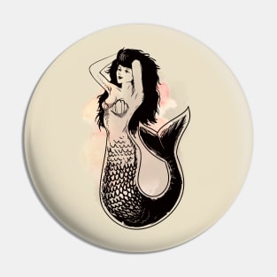Deep Sea Mermaid Watercolor Fashion Pin