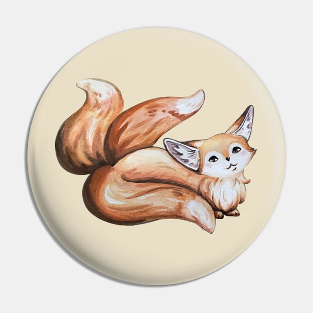 Fennec Fox Kitsune Pin by Lady Lilac