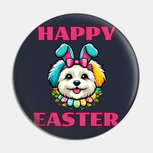 Maltipoo Easter Bunny Pin