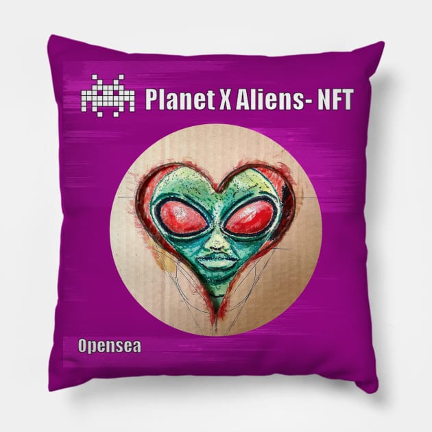 Planet X Aliens UFO Invasion Pillow by PlanetMonkey