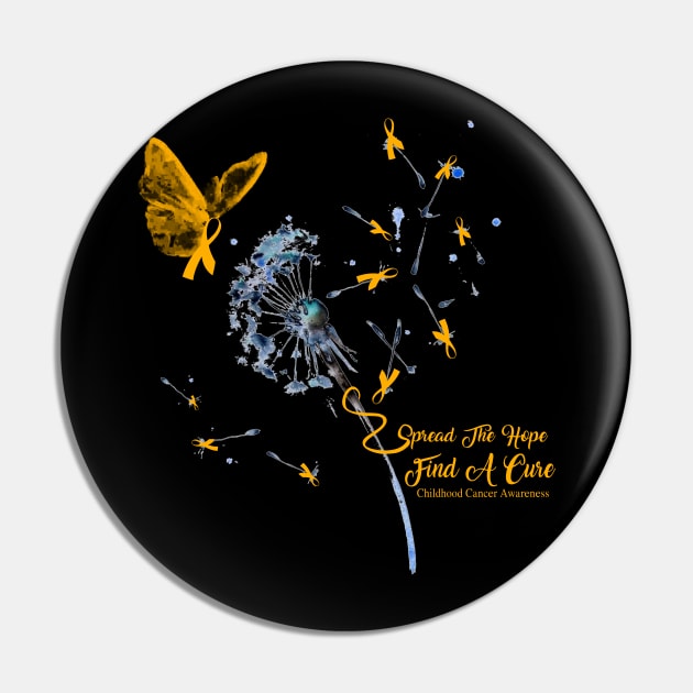 Spread The Hope Childhood Cancer Awareness Pin by Bensonn