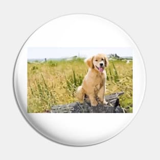 Labrador Puppy Digital Painting Pin