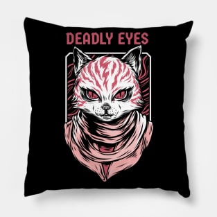 Deadly cat eyes , Horror cats eyes Pillow