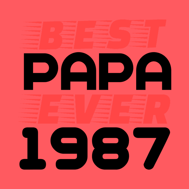 T-shirt Best papa 1987 by Younis design 