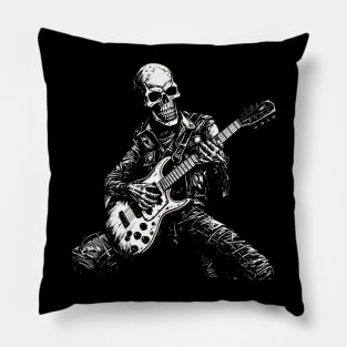 Rock And Roll Skeleton Rocker Design Pillow