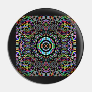 Kaleidoscope Trippy Skulls Rainbow Pin