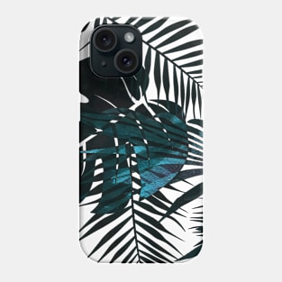 Dark green tropical leaves Phone Case