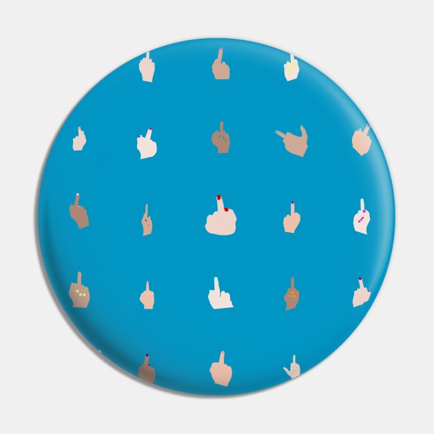 Middle Fingers With Colored Nails Pin by ClarkStreetPress