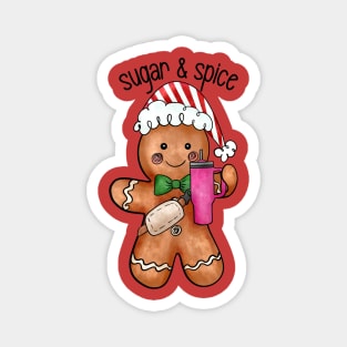 Christmas Sugar and Spice Gingerbread man Stanley Cup and Belt bag Inspired Magnet