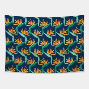 Bird of Paradise Blue Tapestry