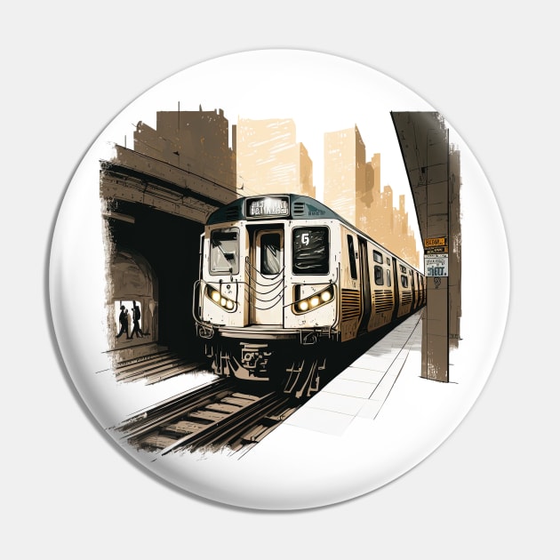 NYC Subway Illustration Pin by Nysa Design