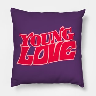 Young Love - Retro Typographic Design Pillow